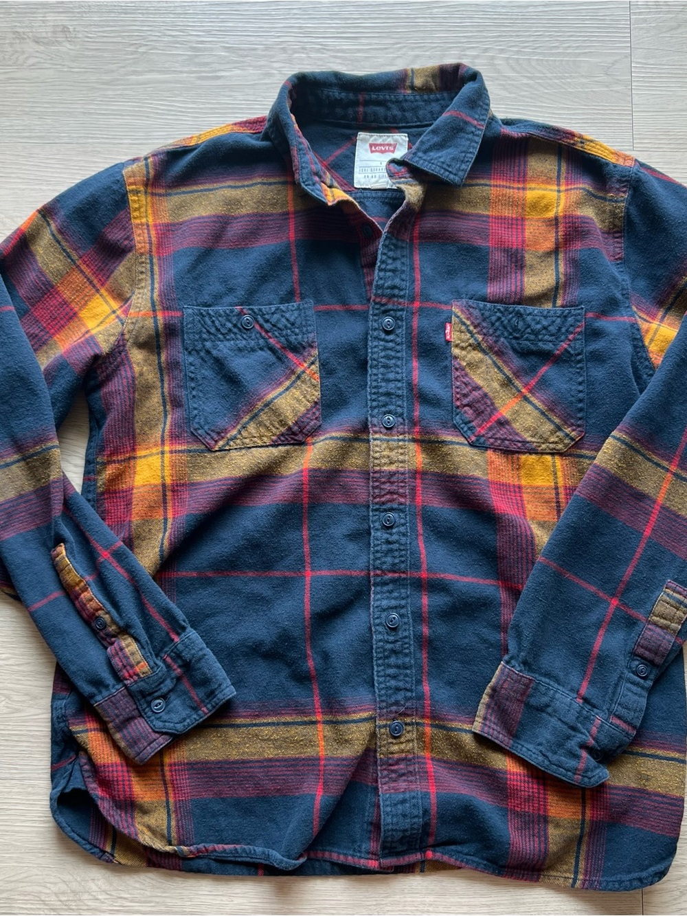 Levi's Navy Plaid Button-Up Shirt